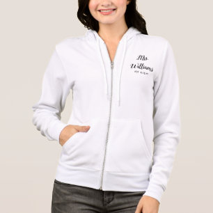 Personalised Mrs Est Your Date Present for Bride Hoodie