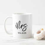 Personalised Mrs Last Name Modern Coffee Mug<br><div class="desc">Completely customisable,  this mug features a combination of stylish fonts.</div>
