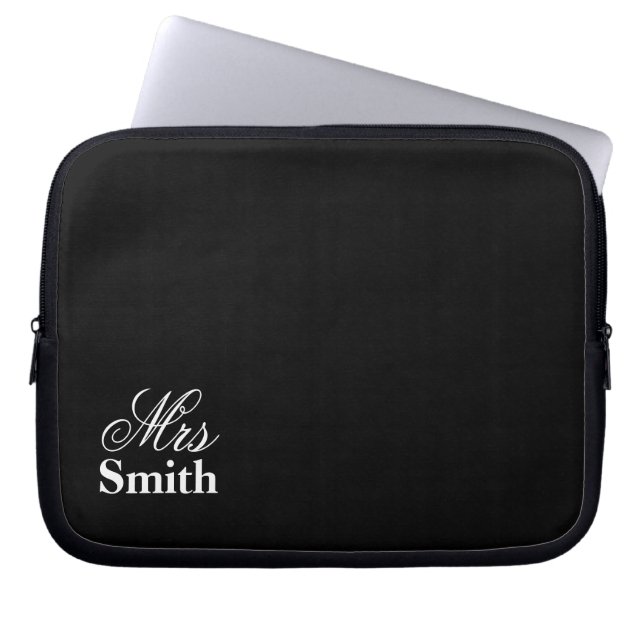 Personalised Mrs Name Laptop Sleeve (Front)