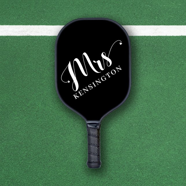 Personalised Mrs Newlywed Typography  Pickleball Paddle (Personalized Mrs Newlywed Typography Pickleball Paddle)