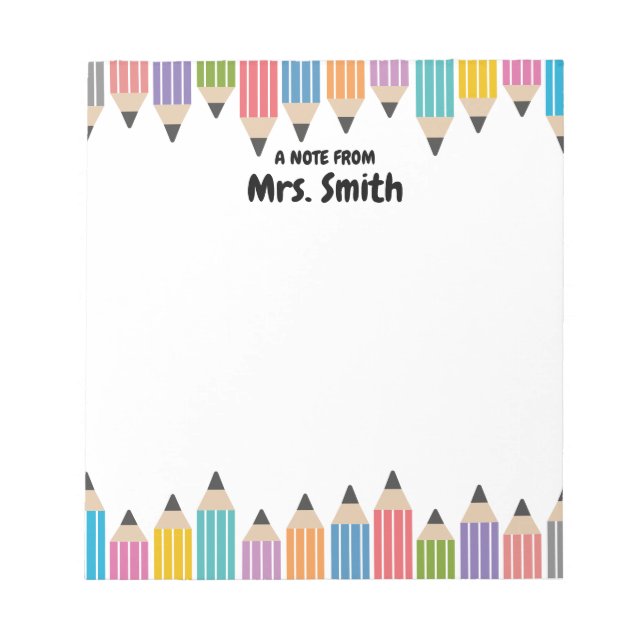 Personalised Mrs Teacher Grad Gift Back to School Notepad (Front)