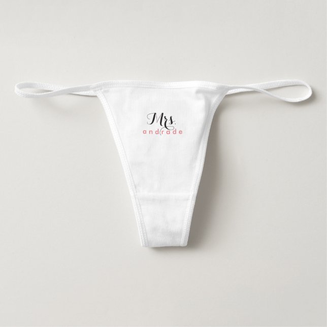 Personalised Mrs Underwear Panties for Wedding Day (Front)