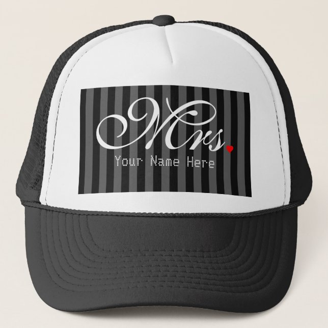 Personalised Mrs. Wife Bride His Hers Newly Weds Trucker Hat (Front)