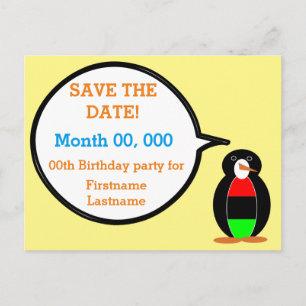 Personalised Ms Penguin African Diaspora Talking Announcement Postcard