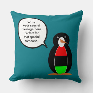 Personalised Ms Penguin African Diaspora Talking Cushion