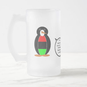 Personalised Ms Penguin African Diaspora Talking Frosted Glass Beer Mug