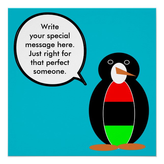 Personalised Ms Penguin African Diaspora Talking Poster (Front)