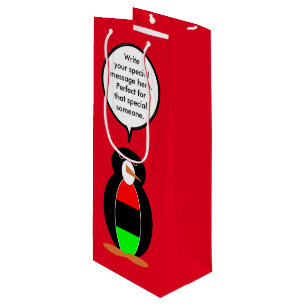Personalised Ms Penguin African Diaspora Talking Wine Gift Bag