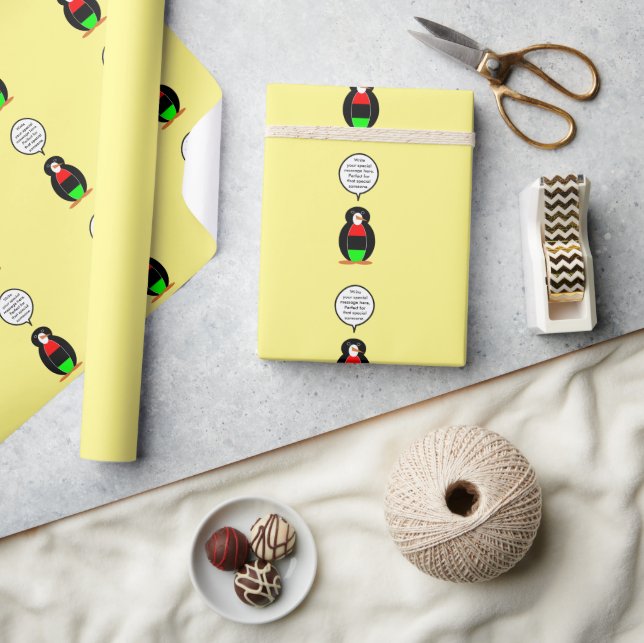 Personalised Ms Penguin African Diaspora Talking Wrapping Paper (Crafts)