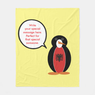 Personalised Ms. Penguin Albania Fleece Blanket
