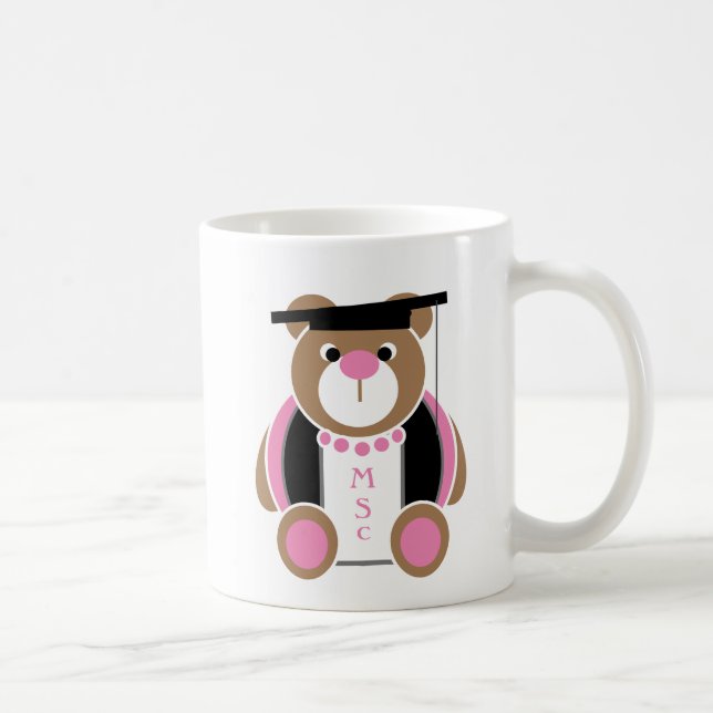 Personalised MSc Master of science cute teddy bear Coffee Mug (Right)
