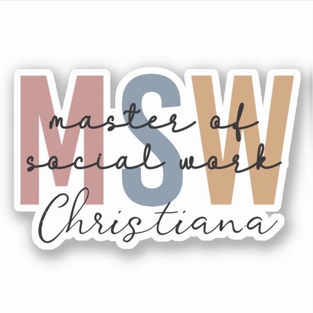 Personalised MSW Master of Social Work Retro (Front)