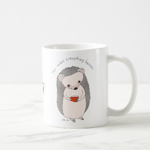 Personalised mug Cute Hedgehog Tea Lover Name Mug