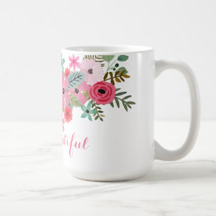 Personalised mug floral modern Hello Beautiful
