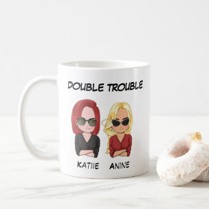 Personalised Mug for best friend - Double Trouble