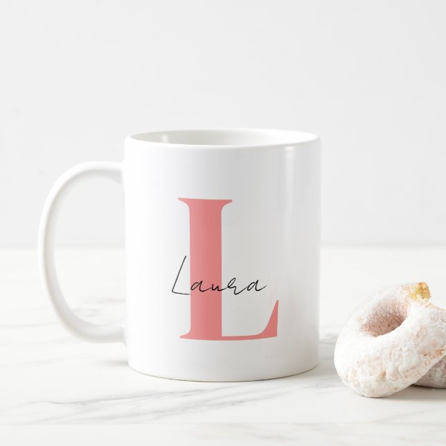Personalised Mug Initial with Name Cup Custom Gift (With Donut)