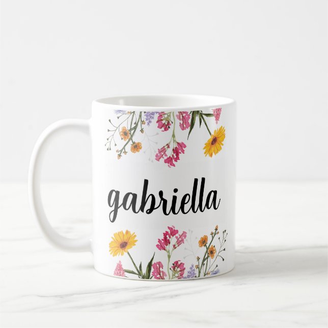 Personalised Mug, Letter Mug, Initial Mug, Bridesm Coffee Mug (Left)