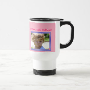 Personalised mug Purple with Pink Hearts Frame