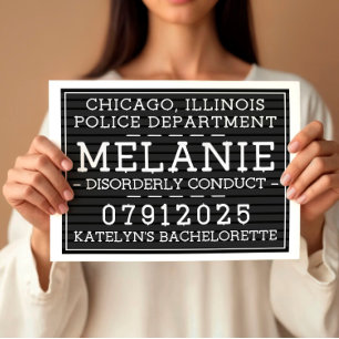 Personalised Mug Shot Signs, Bachelorette Party Poster