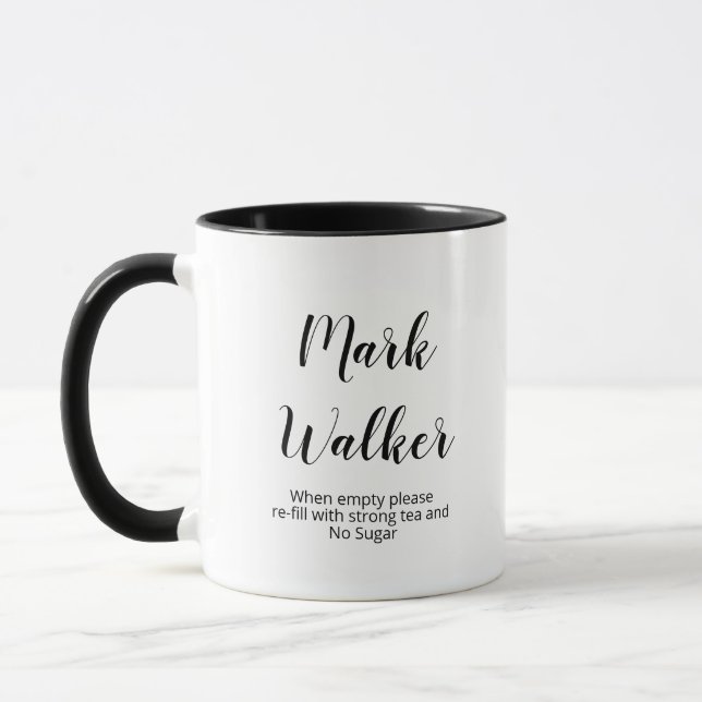 Personalised mug with instruction Appreciation (Left)