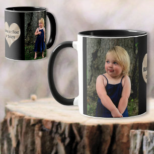 Personalised Mug with Photo and Text on Heart