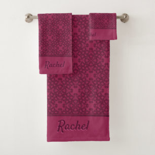 Personalised Mulberry Pattern Bath Towel Set