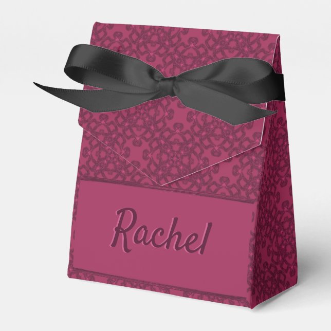 Personalised mulberry pattern favour box (Front Side)