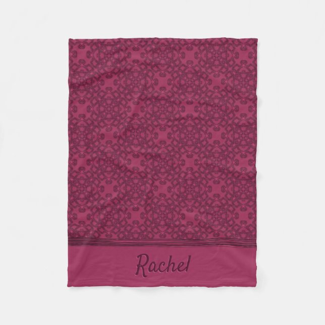 Personalised mulberry pattern fleece blanket (Front)