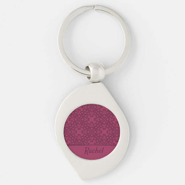 Personalised mulberry pattern key ring (Front)
