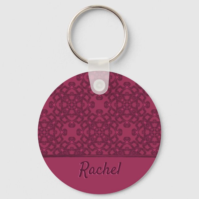 Personalised mulberry pattern key ring (Front)