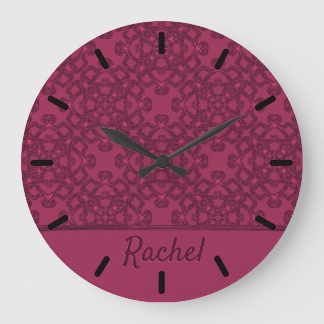 Personalised mulberry pattern large clock (Front)