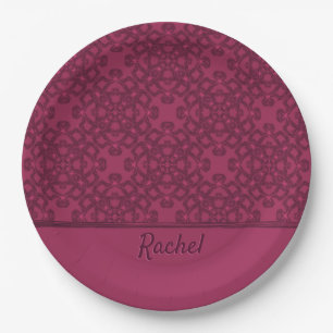 Personalised mulberry pattern paper plate