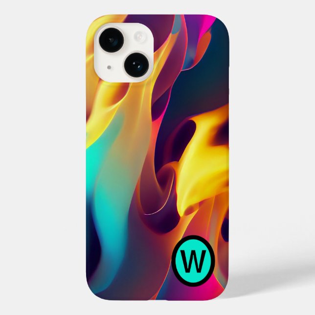 Personalised Multi-colour Flames Case-Mate iPhone Case (Back)