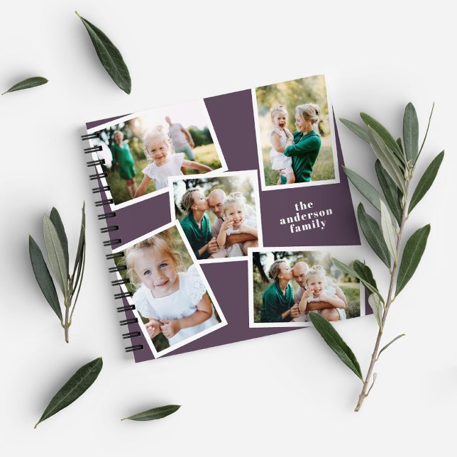 Personalised multi photo purple elegant modern notebook (Creator Uploaded)