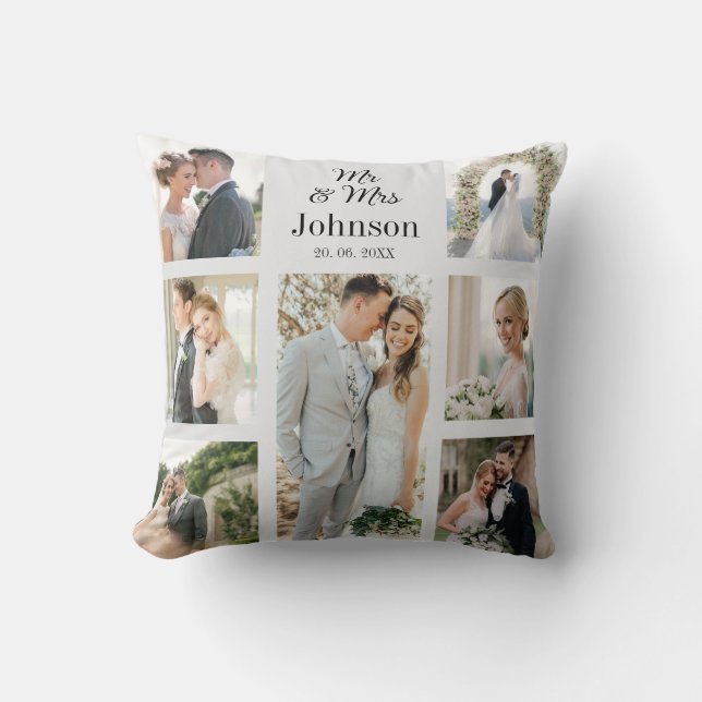 Personalised Multi Photo Wedding Family Cushion (Front)