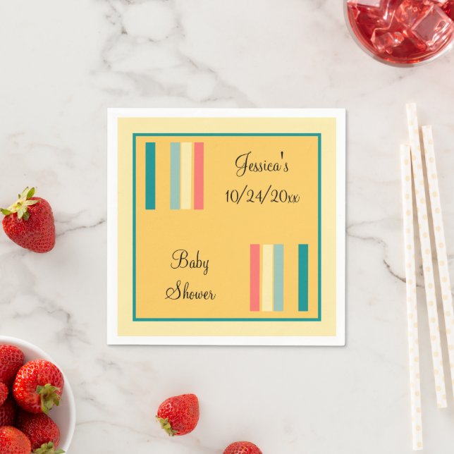 Personalised Multicolor2 Let's Get Beachy Napkin (Insitu)
