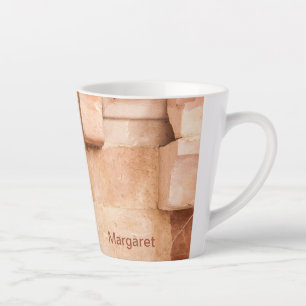 Personalised Multicolor Faux Bricks Latte Mug