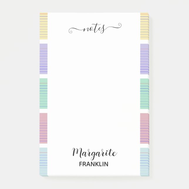 Personalised Multicolor Home Office  Post-it Notes (Front)