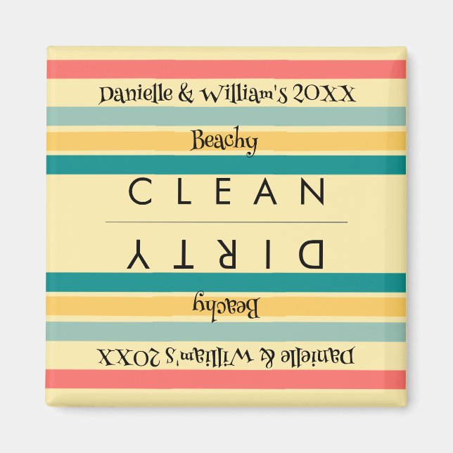Personalised Multicolor Let's Get Beachy Magnet (Front)