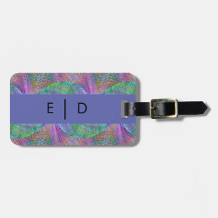 Personalised Multicolor Purple Green Violet Luggage Tag