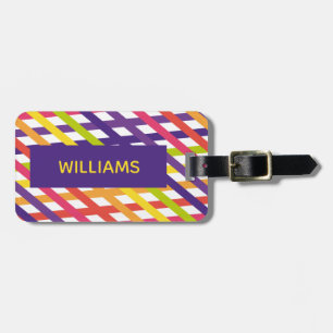 Personalised Multicolor Stripes Luggage Tag