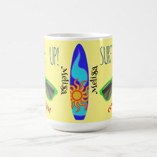 Personalised Multicolor Surf's Up Classic Coffee M Mug