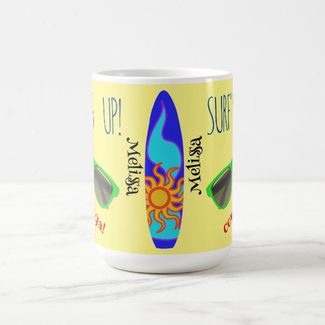 Personalised Multicolor Surf's Up Classic Coffee M Mug (Center)