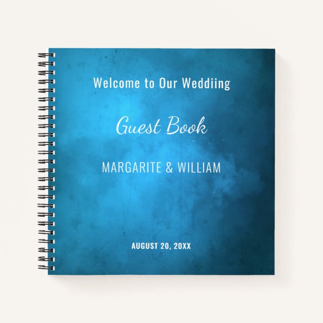 Personalised Multicolor Water Scene Guest Book (Front)