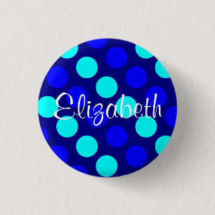 Personalised Multicolored Blue Dots 3 Cm Round Badge