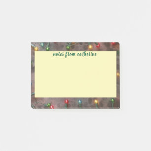 Personalised Multicolored Faux Christmas Lights Post-it Notes