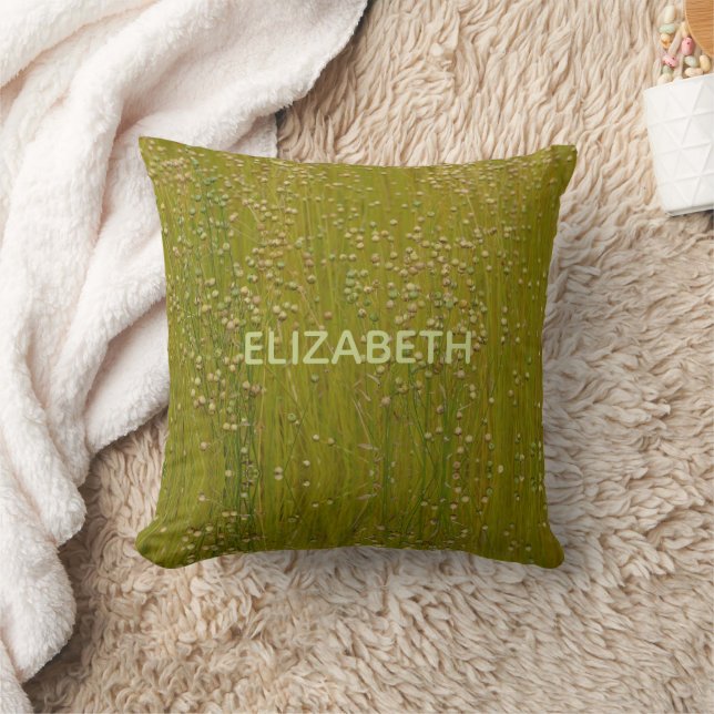 Personalised Multicolored Green Florals Cushion (Blanket)