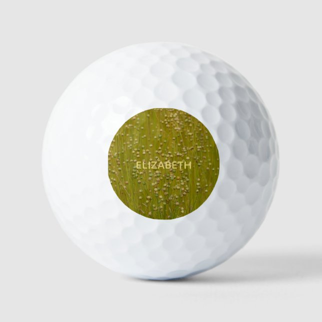 Personalised Multicolored Green Florals Golf Balls (Front)