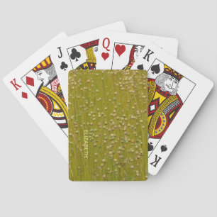 Personalised Multicolored Green Florals Playing Cards