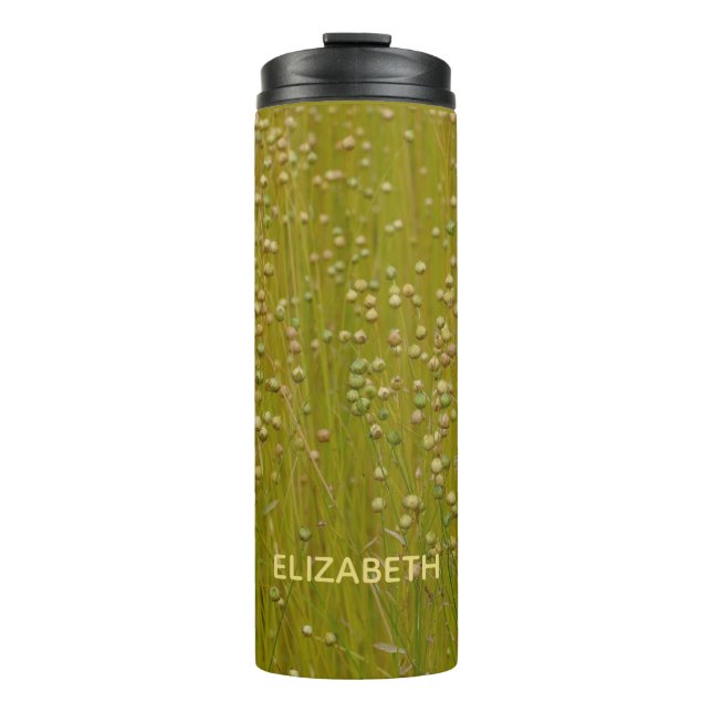 Personalised Multicolored Green Florals Thermal Tumbler (Front)